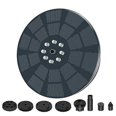 Imagem de Bomba de Fonte Solar 3W d Água Fotovoltaica com 7 Padrões Pulverização Luzes LED Coloridas Bateria Reserva para Jardim L