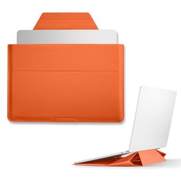 Imagem de MOFT Capa para laptop, bolsa para laptop 2 em 1 e suporte para Air/Pro e Dell/HP/Lenovo/Asus, bolsa elegante para computador com armazenamento expansível para acessórios de computador, nascer do sol