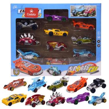 Imagem de Pack 10 Carrinhos Miniatura Esportivos Die-cast 1:64 CBS0635 - Castela