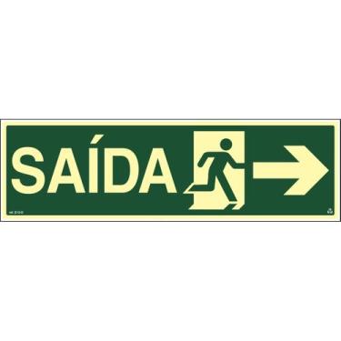 Imagem de Placa de sinalização indicação S13D Saida de emergência a direita - Ex