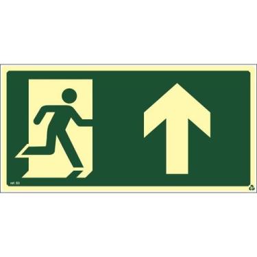 Imagem de Placa de Sinalização Indicação S3 Saída de Emergência em Frente Normat