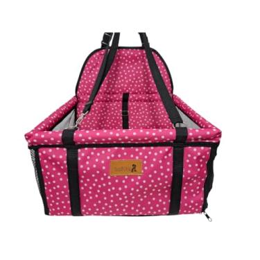Imagem de Cadeirinha Assento Cadeira Pet de Carro para Cães Cachorro Gatos ATÉ 10KG -Transporte Passeio Viagem(Rosa Estampado)