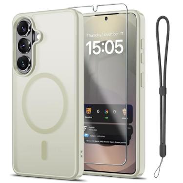Imagem de Janmitta Capa magnética para Samsung Galaxy S26+ Plus, com protetor de tela, compatível com MagSafe, proteção contra quedas de grau militar, capa de telefone fosca translúcida fina à prova de choque