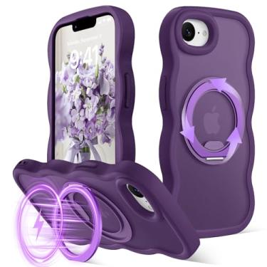 Imagem de Amzfield Capa magnética para iPhone 16e anel de 360°, roxo escuro