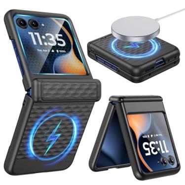 Imagem de VEGO Capa para Motorola Razr 2025/2024 com protetor de tela [compatível com MagSafe] [Proteção de dobradiça] Capa magnética protetora à prova de choque de policarbonato rígido para Moto Razr 2024/2025