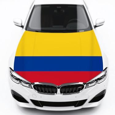 Imagem de Capa de capô de carro com bandeira da Colômbia Capa de capô durável à prova de intempéries com ajuste universal para proteção de todas as estações, ajuste personalizado para carro, caminhão, SUV