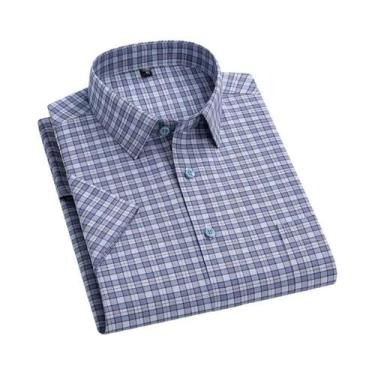 Imagem de Camisa Masculina De Algodão Oxford De Manga Curta 10XL 11XL Primavera 