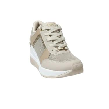 Imagem de Tênis Feminino Anabela Detalhe Dourado Via Marte 046-013-12 (Bege, BR, Adulto, Numérico, 37)