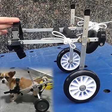 Imagem de Carrinho de cadeira de rodas para cães para pernas traseiras paralisadas, equipamento de assistência de caminhada para animais de estimação/gato/cão, cadeira de rodas de andador de recuperação, fácil