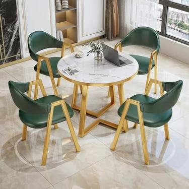 Imagem de Conjunto de mesa redonda e cadeira de clube de recepção de escritório, mesa de negociação e cadeira, mesa de centro de sala de conferências, conjunto de mesa de jantar, mesa de lazer (cor: 16, tamanho