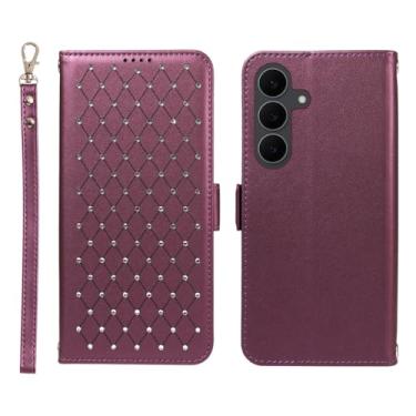 Imagem de KYFSJPT Capa carteira para Samsung Galaxy S25 FE com bloqueio RFID, compartimentos para cartões, alça de pulso destacável e capa flip - Samsung Galaxy S25 FE (6,7 polegadas) roxo