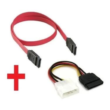 Imagem de Kit Cabo Adaptador De Força Sata+ Cabo De Dados Sata