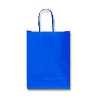 Imagem de Sacola para presente kraft azul 17,5x8,0x21,5 c/ 10 un. - TAMAROZZI