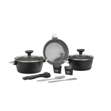 Imagem de Conjunto de Panelas Antiaderente Versat Cook 5 Peças com Cabo Removíve