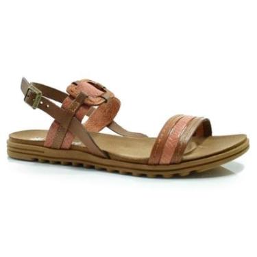 Imagem de Sandália Rasteira de Couro Feminina New Face 23927-Feminino
