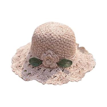Imagem de Chapéu De Sol Feminino De Palha Com Aba Larga E Crochê, Elegante Para 