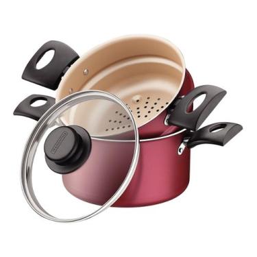 Imagem de Panela Cozivapore Cuscuzeira Legumes No Vapor Tramontina Antiaderente 