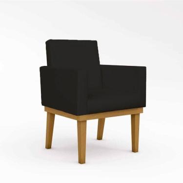 Imagem de Poltrona Com Base Reforçada Escritório Courino preto