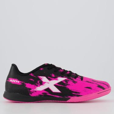 Imagem de Chuteira Oxn Fusion Grip 3 Futsal Preta e Rosa-Masculino
