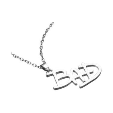 Imagem de Colar Pingente Michael Jackson BAD Punk Rock Roll Joia Clássica MJ Cha