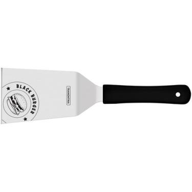 Imagem de Espátula para Hambúrguer Tramontina Churrasco Black Burger, Inox e Pre
