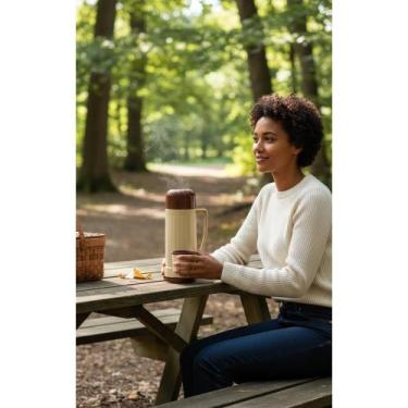 Imagem de Garrafa Térmica 500ml Bege e Preta Café e Bebidas - Congratulations St