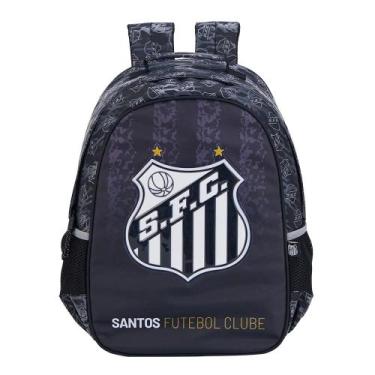 Imagem de Mochila Esportiva Escolar Futebol Santos torcida Jovem 16612 Oficial C