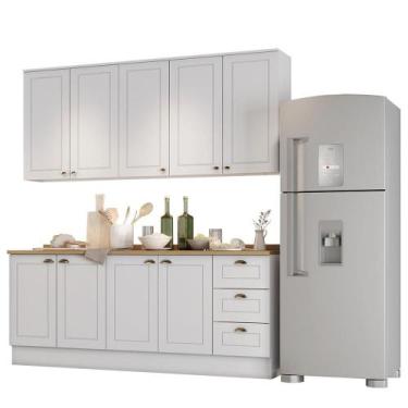 Imagem de Cozinha Americana 4 Peças com Balcão 120cm e Tampo - Móveis Henn, Bran