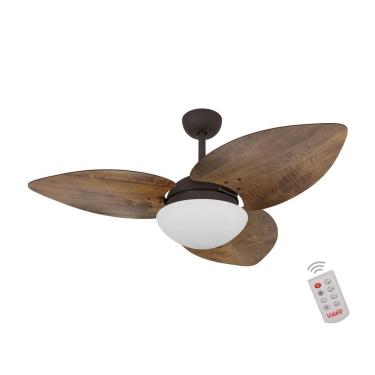 Imagem de Ventilador de Teto Casa H Dormamu Marrom Texturizado 3 Pás Rádica Imbuia 3 Velocidades...