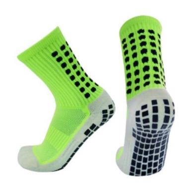 Imagem de Meia Esportiva Antiderrapante Meia Futebol Pro Socks Respirável Acolchoada Verde OEM