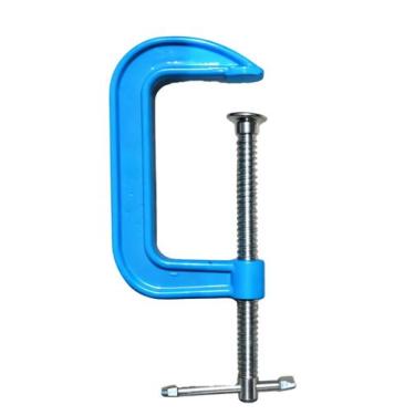 Imagem de Grampo Tipo G 100mm 4 Pol Azul Alta Pressão Reforçado Ideal para Marce