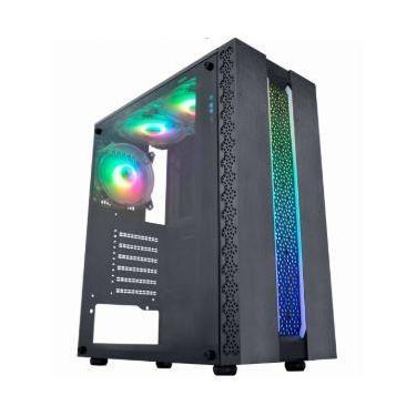 Imagem de Gabinete Gamer K-MEX Kratos CG42TP Mid Tower com Fita LED RGB Frontal,
