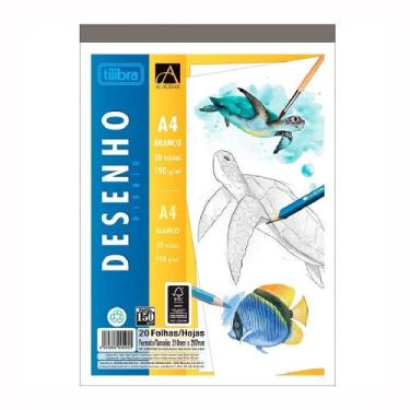 Imagem de Bloco desenho branco A4 150g com 20 folhas Tilibra