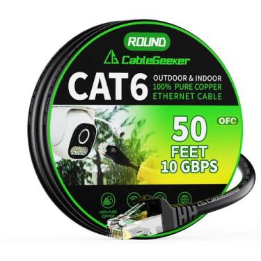 Imagem de Cabo Ethernet Cat 6 CableGeeker 15m, externo, interno, 10 Gbps