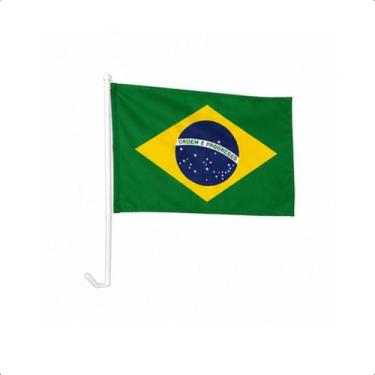 Imagem de Bandeira do Brasil 45x30cm com Haste Para Carro - NYR