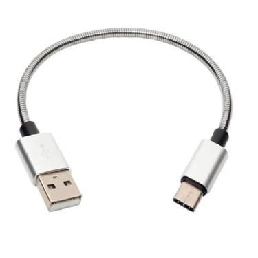 Imagem de Cabo Usb Tipo C Peining para Power Bank Carregamento Turbo 6a Blindado 24cm Prata Unidade