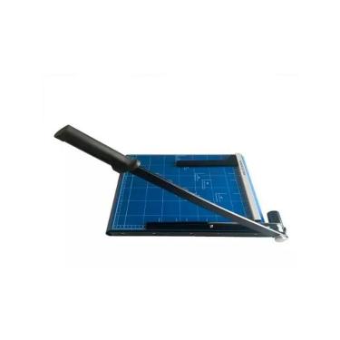 Imagem de Guilhotina de Papel Ibacemil Ofício com Margeador Magnético Capacidade 12 Folhas Mesa 240x350mm Azul