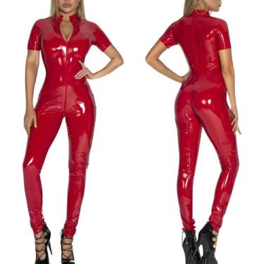 Imagem de Macacão Modelador Catsuit Fantasia Mulher Gato Festa Show Eventos Alto
