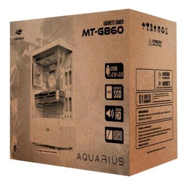 Imagem de Gabinete Gamer C3Tech Aquarius, Frontal e Lateral em Vidro, USB 3.0, B