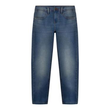 Imagem de Calça Jeans Infantil Menino Azul Com Elastano Alakazoo, 4