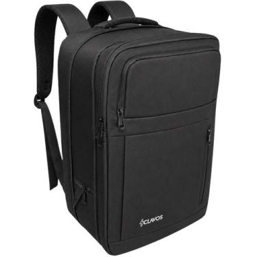 Imagem de Mochila impermeavel para viagem e notebook vacuo com inflador cor pret