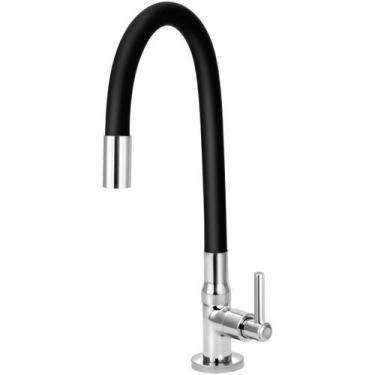 Imagem de Torneira Furkin Metal Gourmet Flexível Para Cozinha Mesa Preta 1/4 de 