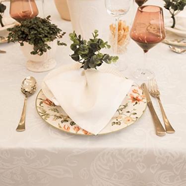 Imagem de Toalha De Mesa Impermeável 8 Lugares 1,70 X 2,70 M Jacquard (Medalhão Branco)