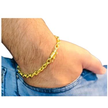 Imagem de Pulseira 6mm Cadeado de Moeda Antiga