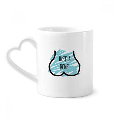 Imagem de Just Bone Caneca azul desenho engraçado café cerâmica copo de coração de vidro