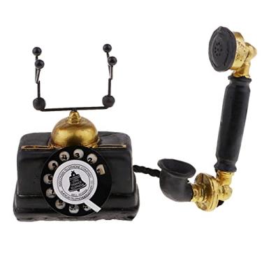 Imagem de Harilla Telefone de mesa vintage rotativo telefones com mostrador retrô europeu, 7111-14