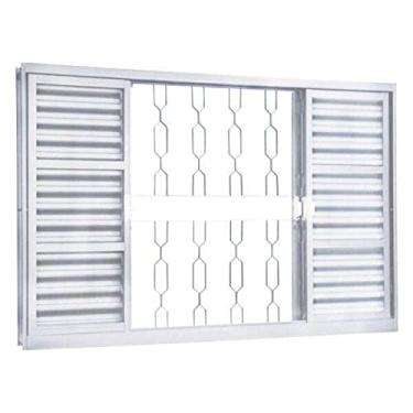 Imagem de Janela de Aço Veneziana 120x150cm 6 Folhas com Vidro Mini Boreal Minas Sul MGM Branco