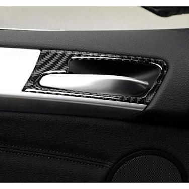 Imagem de JIERS Para BMW X5 E70 2008-2013, acabamento de capa de decoração de moldura de maçaneta interna de fibra de carbono para estilo de carro acessórios interiores