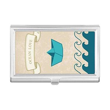 Imagem de Capa dobrável de papel para barco, oceano, amor, mar, velejar, porta-cartões de visita, caixa de bolso