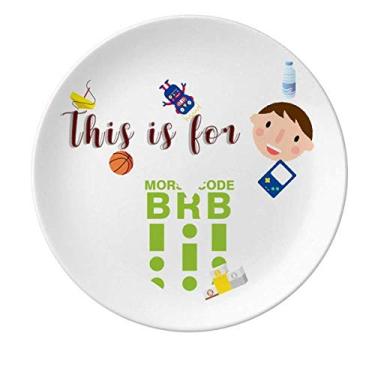 Imagem de Morse's Code Will Back Prato de Porcelana Redondo, Prato de Jantar Masculino